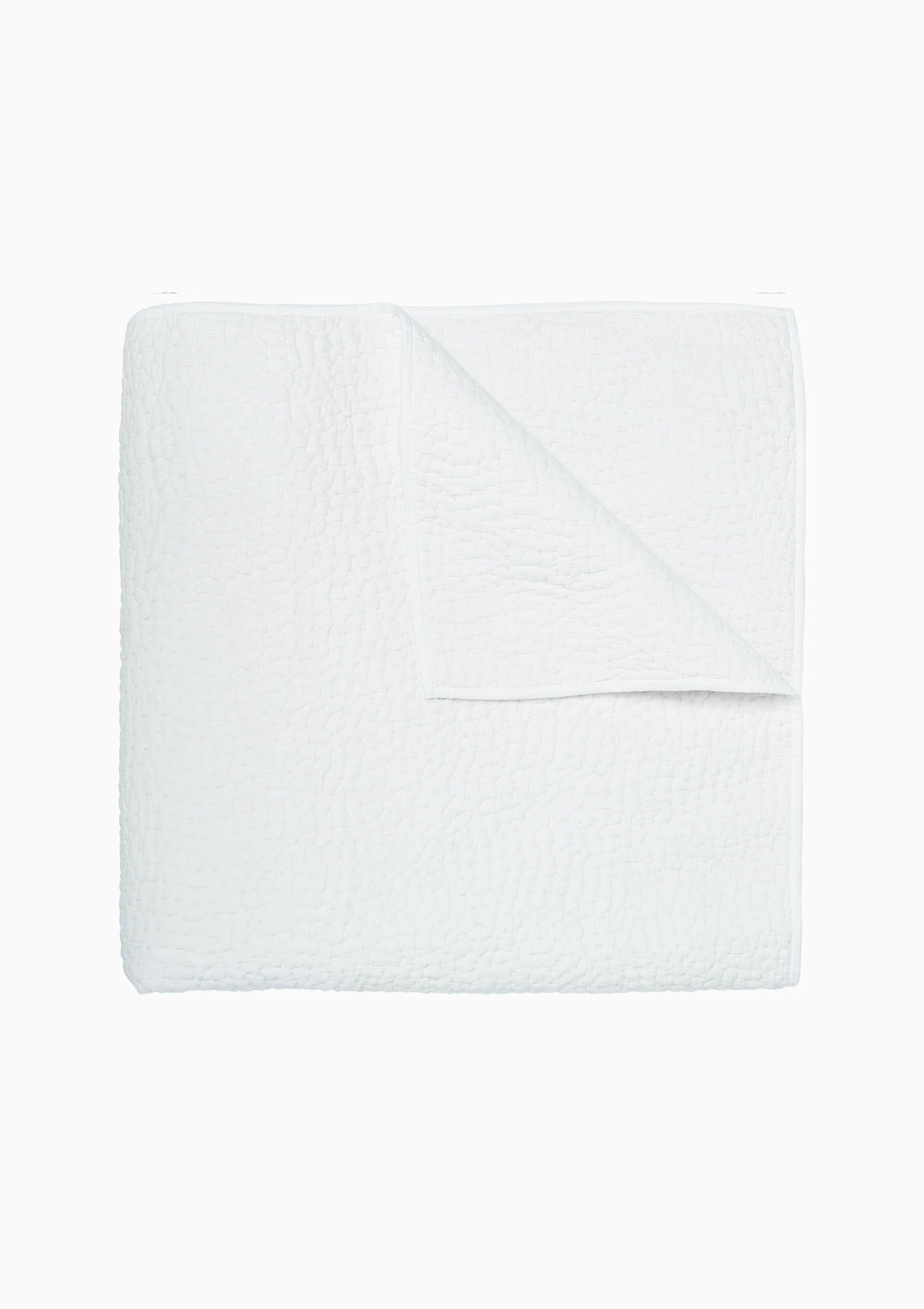 Hand Stitched Coverlet King | White