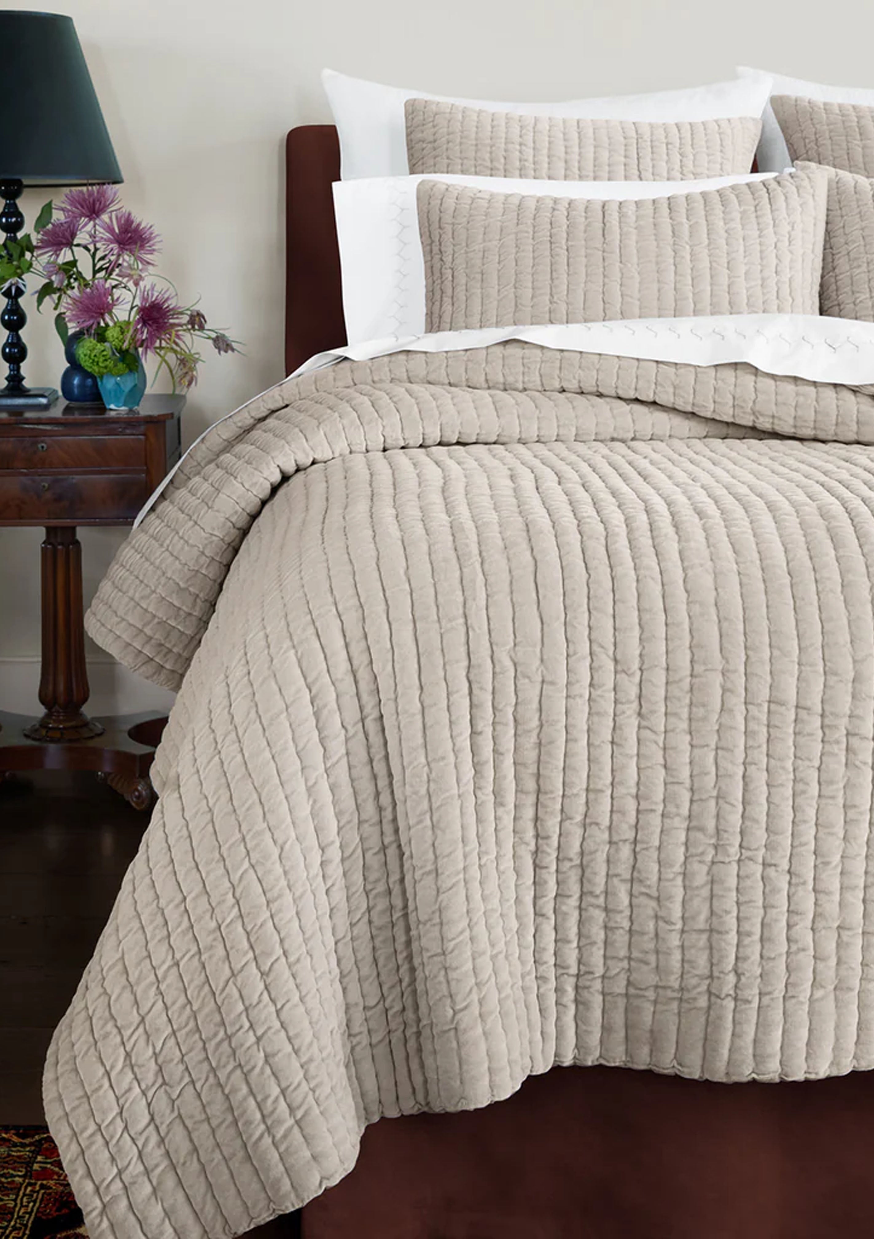 Velvet Coverlet King | Sand