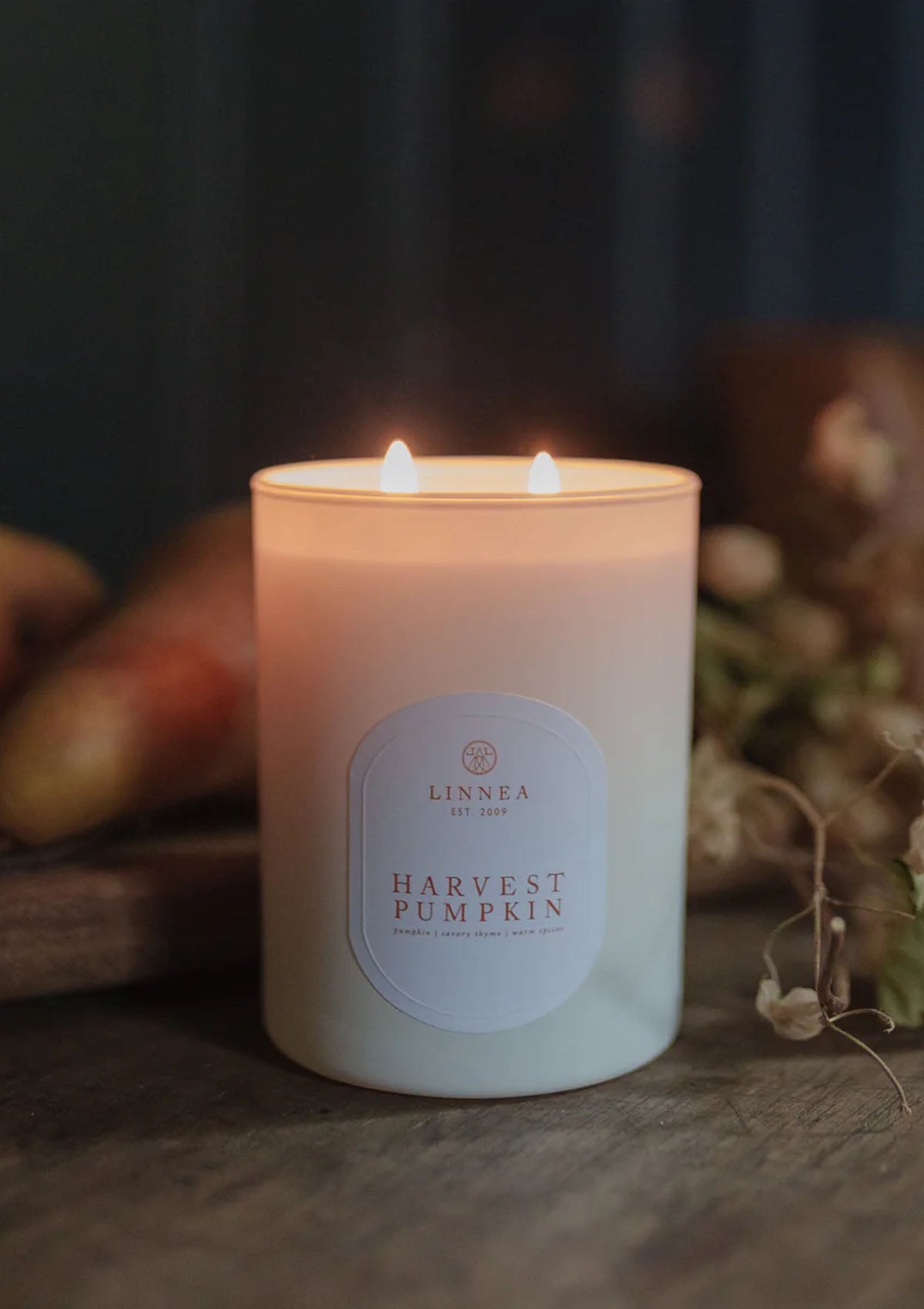 Harvest Pumpkin Double Wick Candle