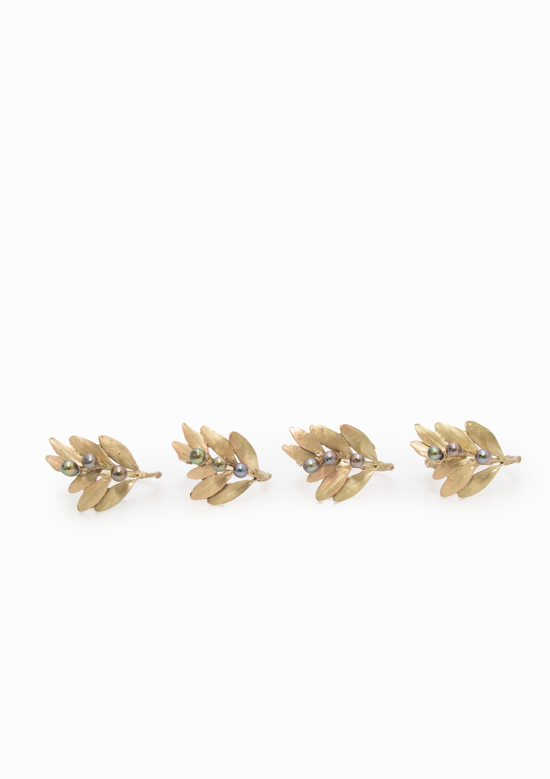 Olive Napkin Rings | Brass, Set Of 4