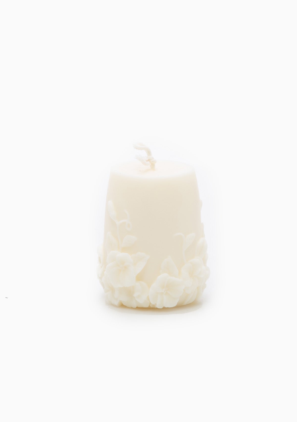 Pillar Candle With Flowers | Ivory