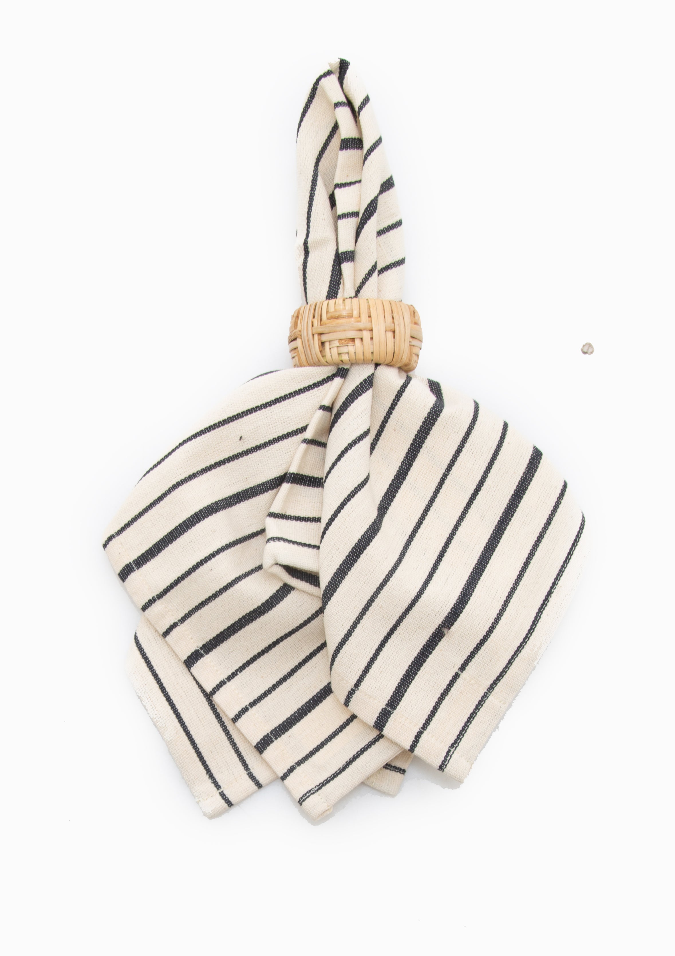 Napkin | Natural/Navy Triple Stripe