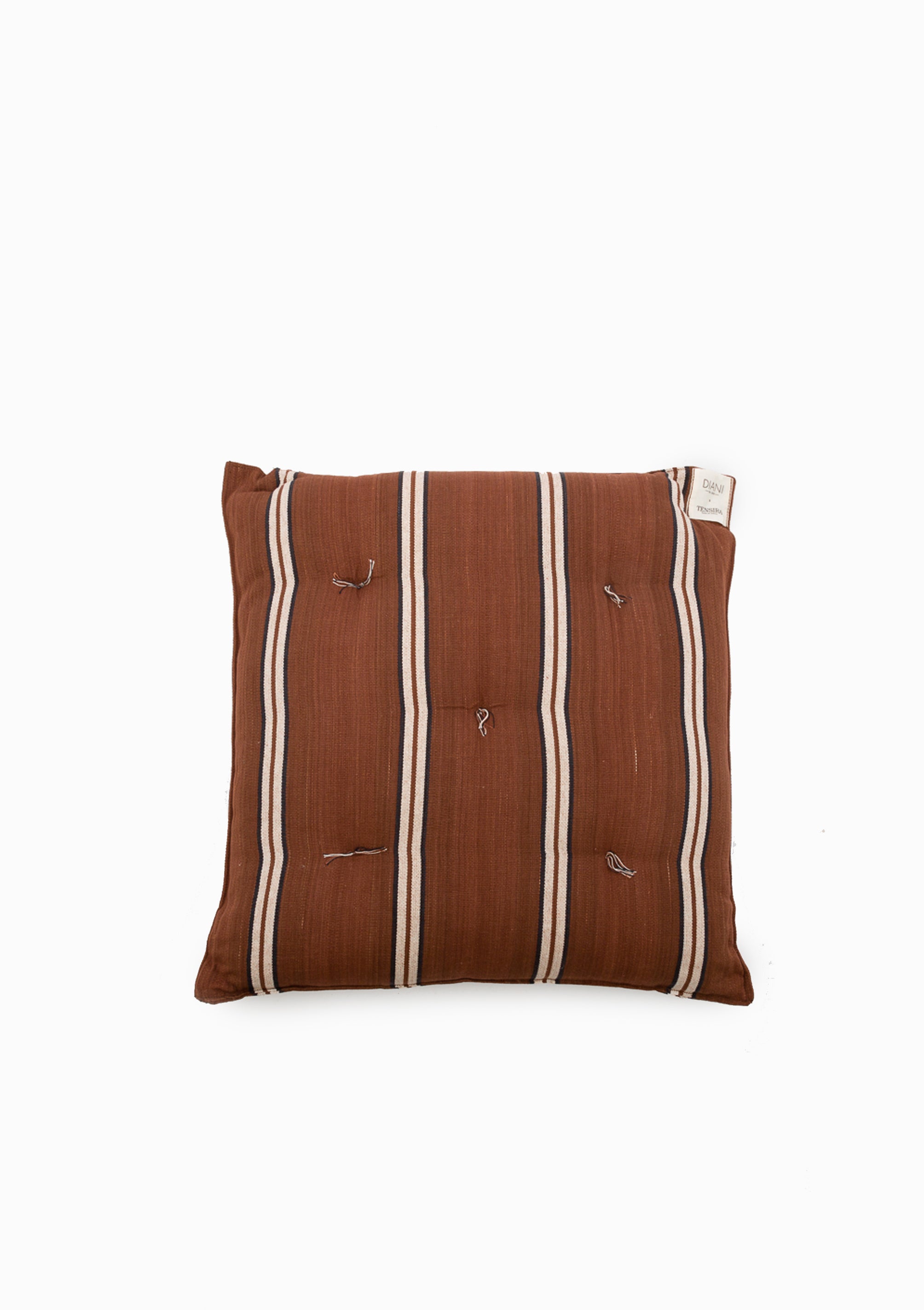 Tufted Chair Cushion | Safari Stripe, 16" x 16"