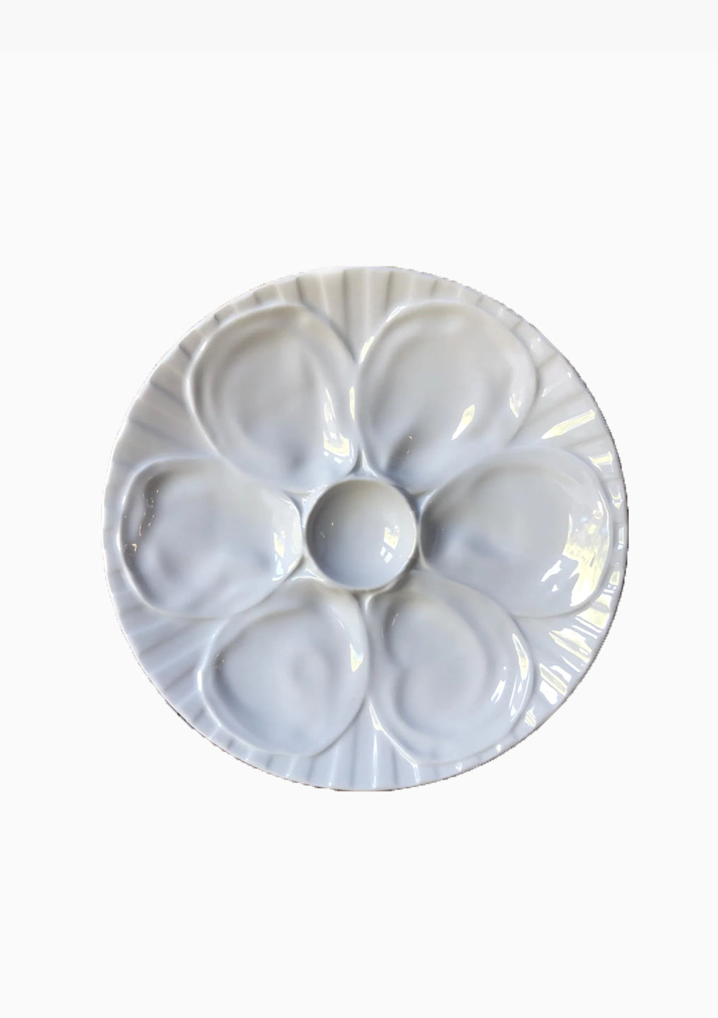 Vintage French Pillivuyt Oyster Plate | White