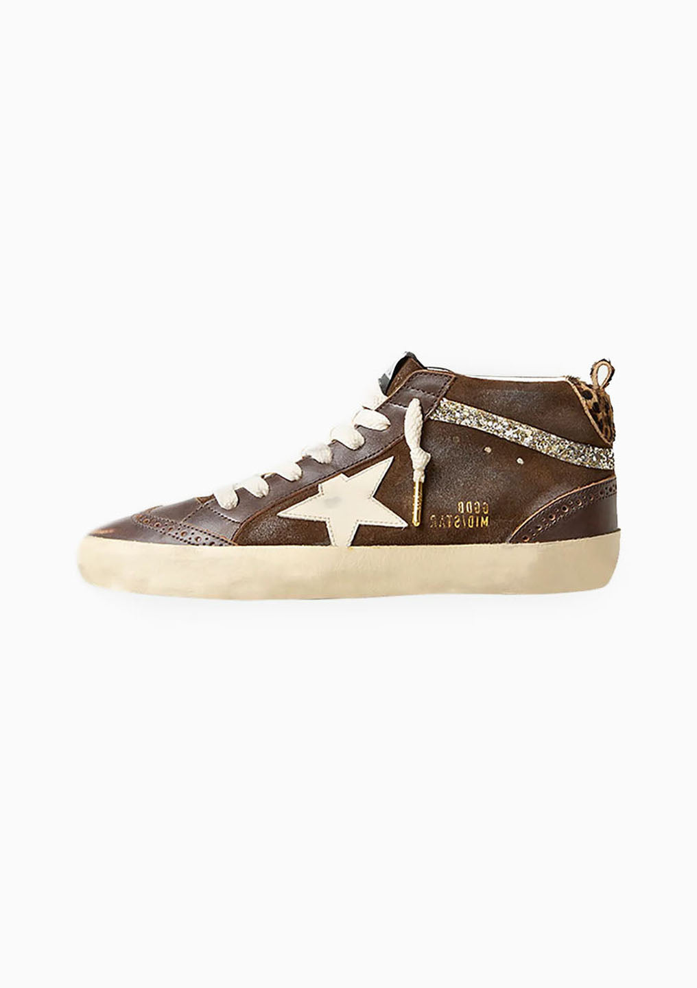 Mid Star Sneaker Suede Horsy Heel | Brown/White/Silver