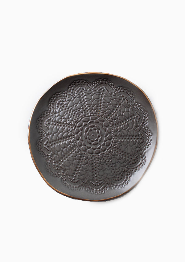 Gold Brush Cookie Plate | Gunmetal