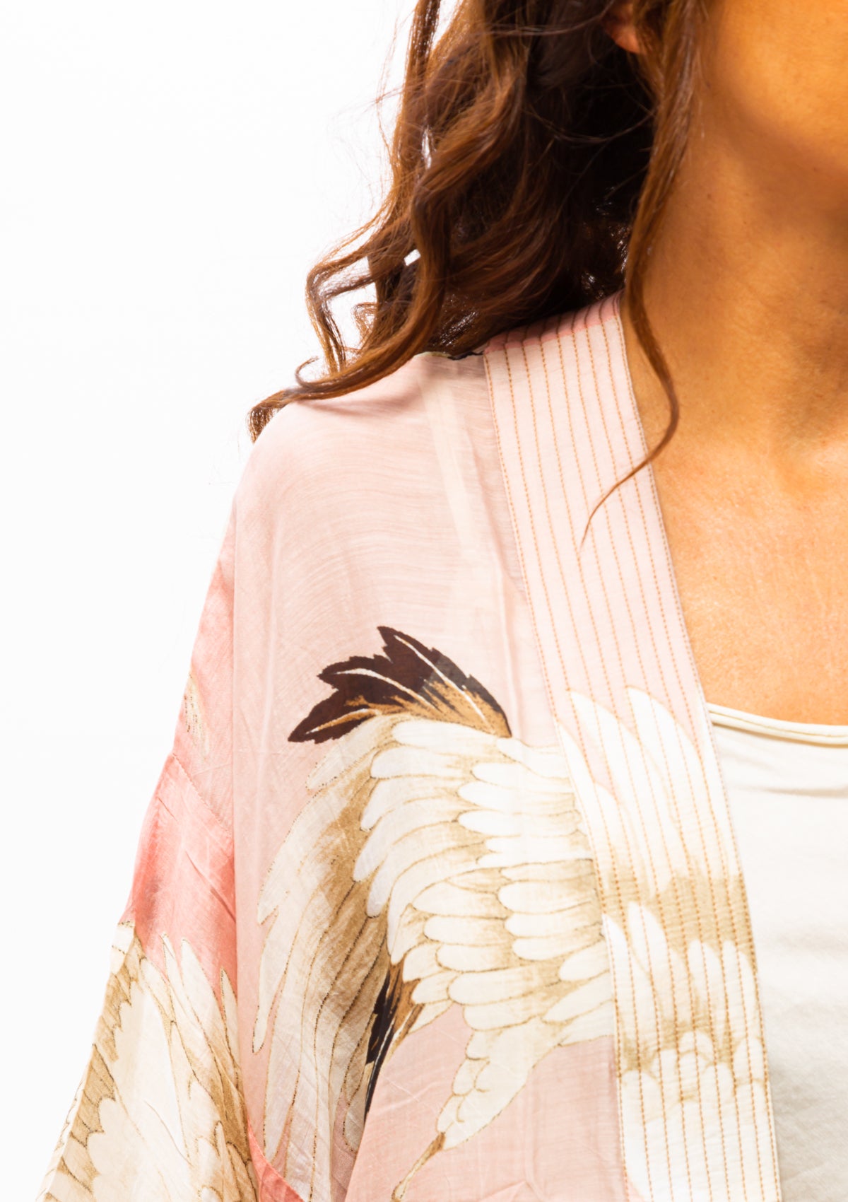 Heron Short Kimono | Pink