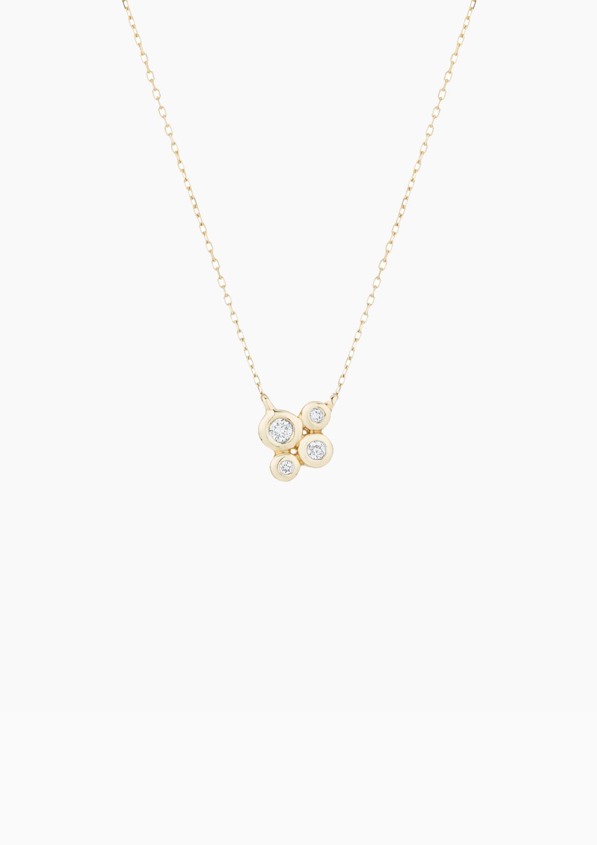 4 Diamond Barnacles Necklace | Yellow Gold