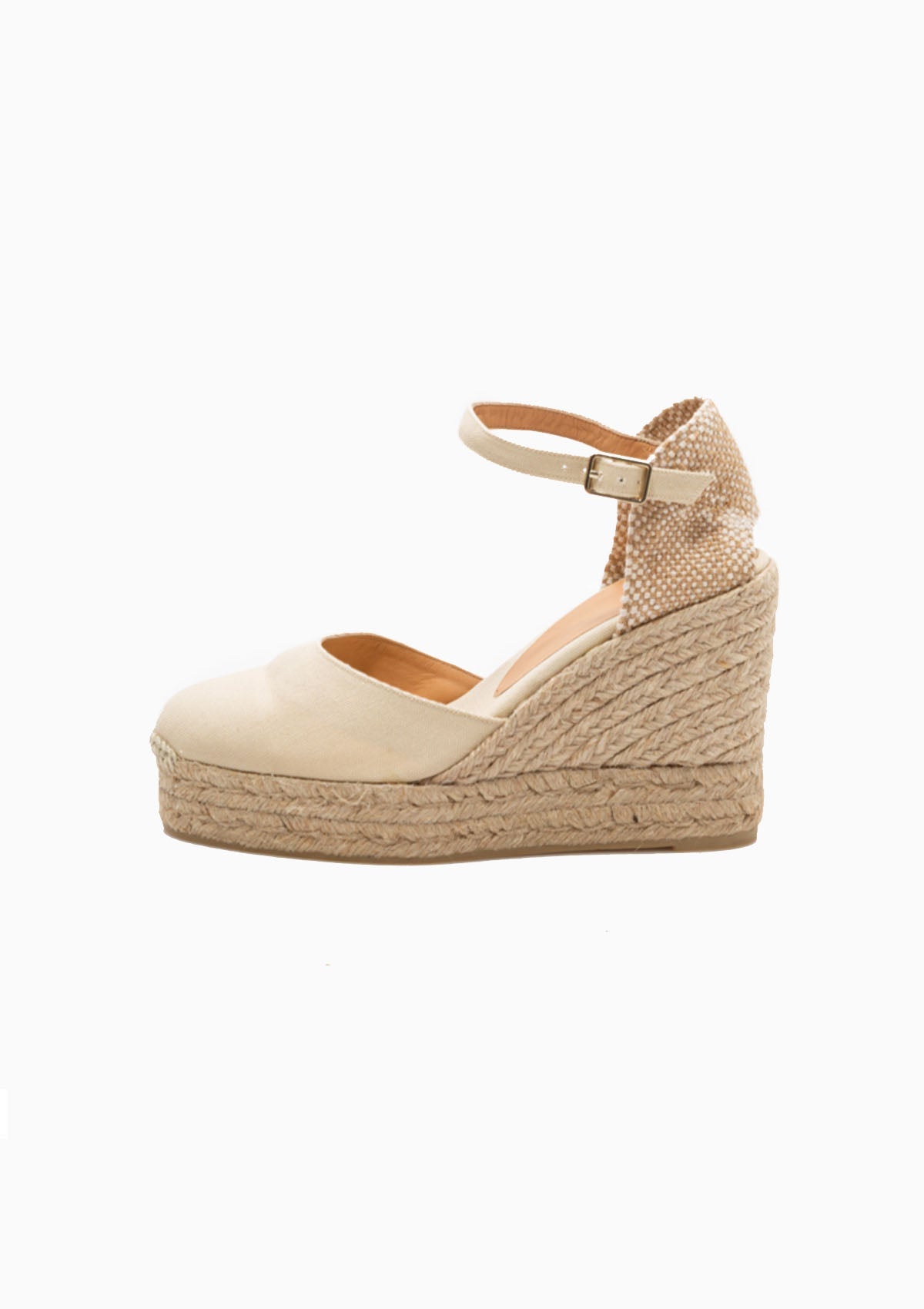 Carol Canvas Wedge 11cm | Ivory