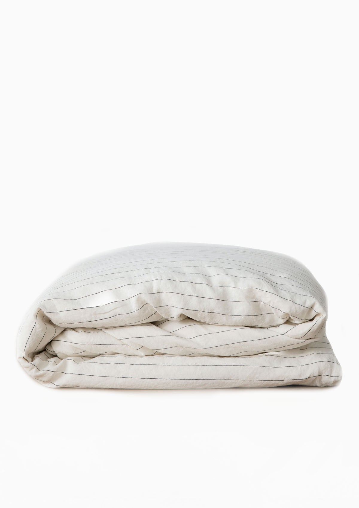 Linen Duvet Cover King, Pencil Stripe