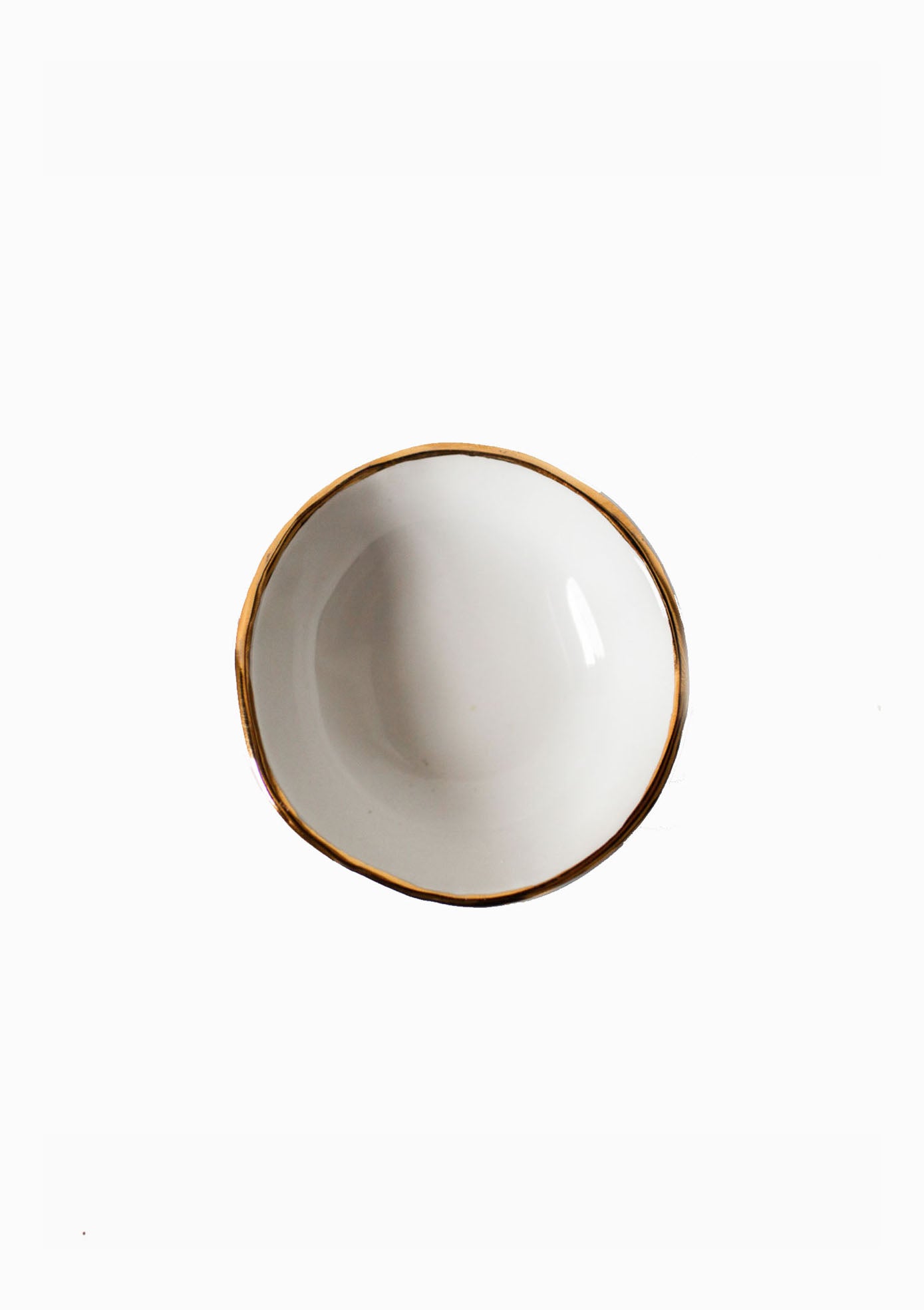 Gold Rim Jewelry Bowl | White