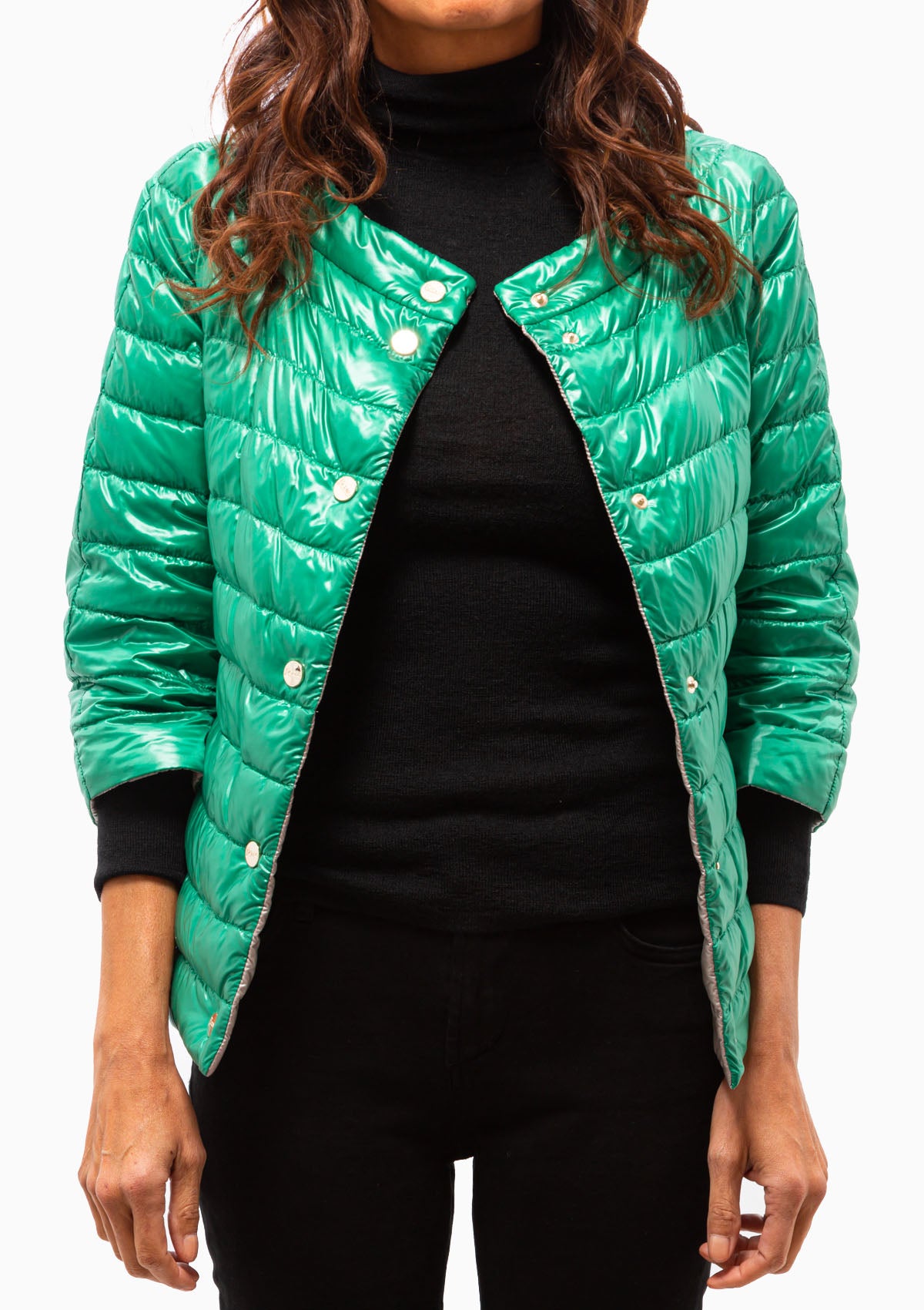 Classic Nylon Reversible 3/4 Sleeve Jacket | Jolly Green