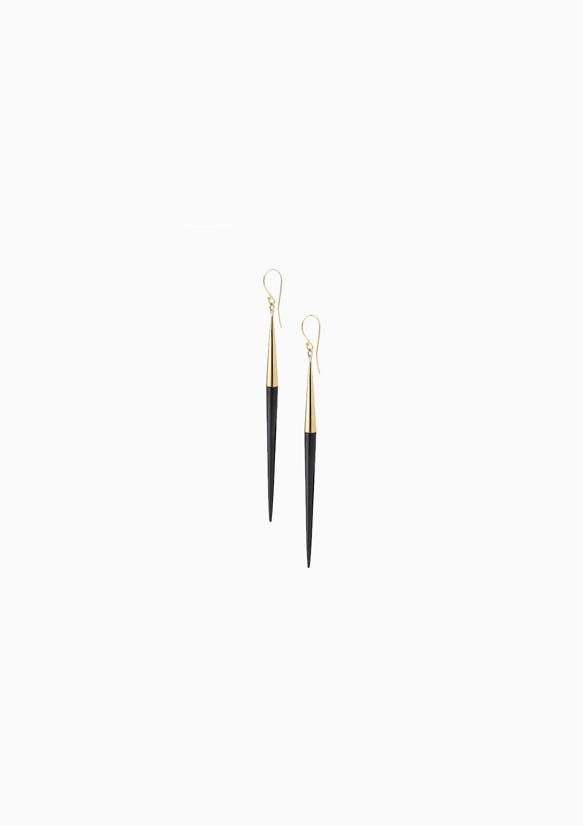 Capped Quill Dangle Earrings, Gold/Black