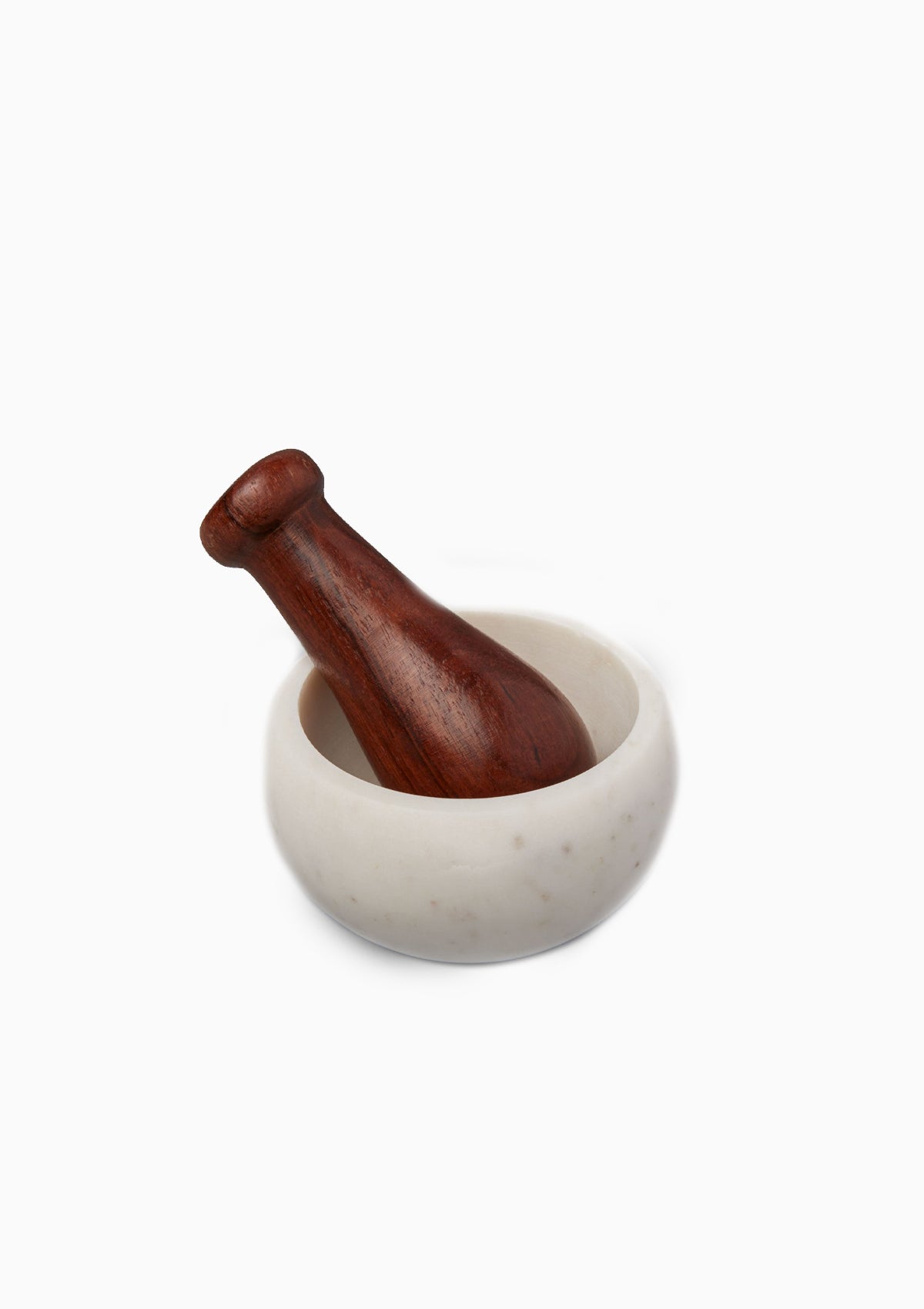 White Marble Pestle & Wood Mortar