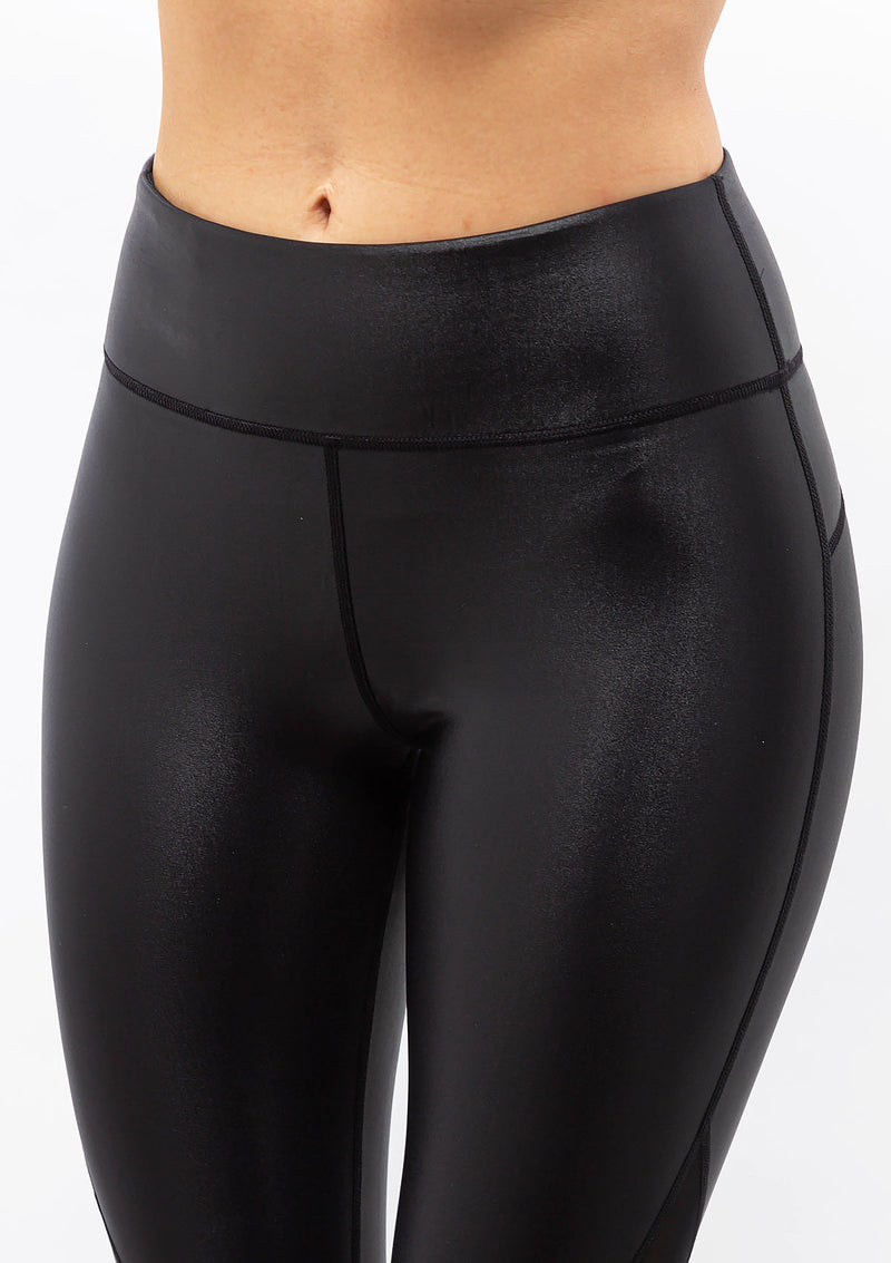 Alala-Captain Ankle Tight - Liquid Black  Fitness leggings women,  Activewear photoshoot, Shiny black leggings