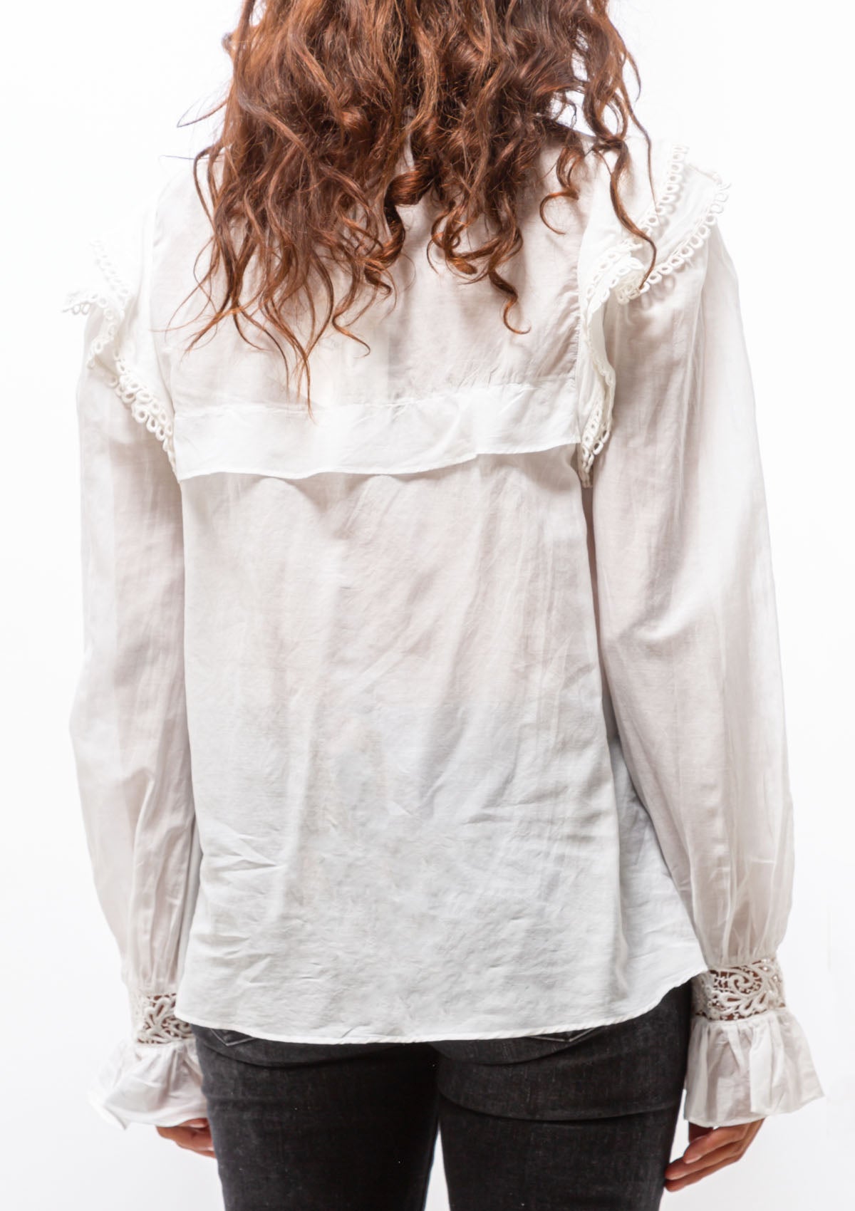 ISABEL MARANT ÉTOILE Gilatedy Ruffled Guipure authentic Lace-trimmed Blouse