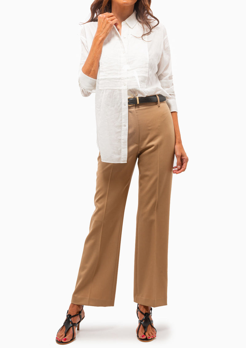 NWT Nili Lotan Camel 100% Virgin Wool Cropped Corette Pants Size US 0 $550