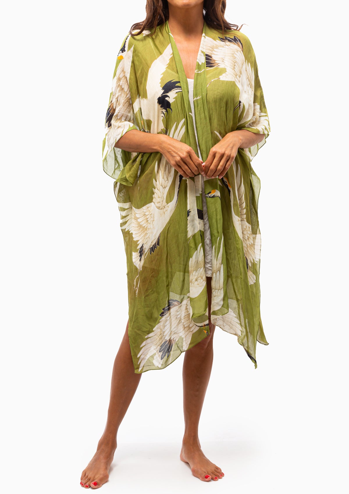 Heron Long Kimono | Green