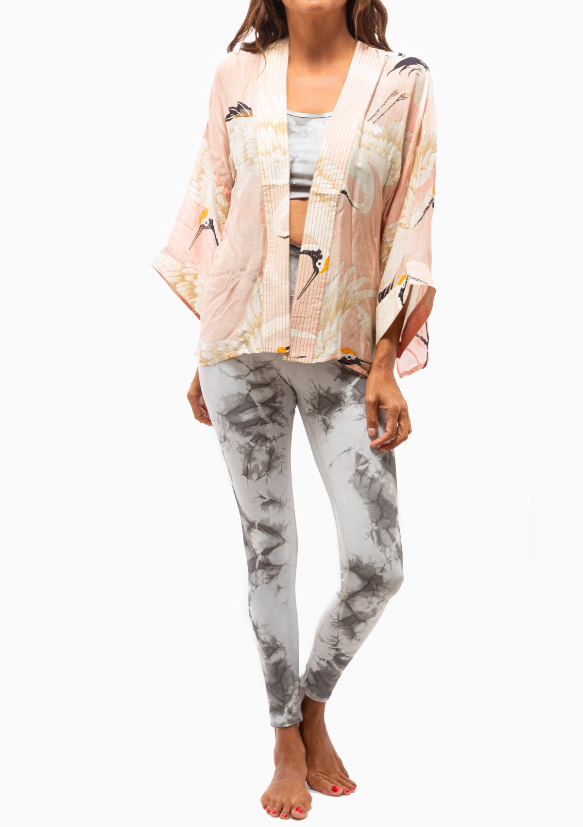 Heron Short Kimono | Pink