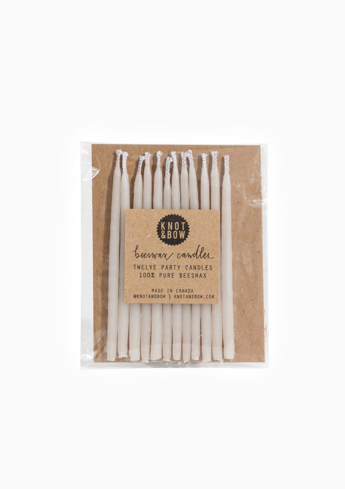 Beeswax Birthday Candles, Ivory