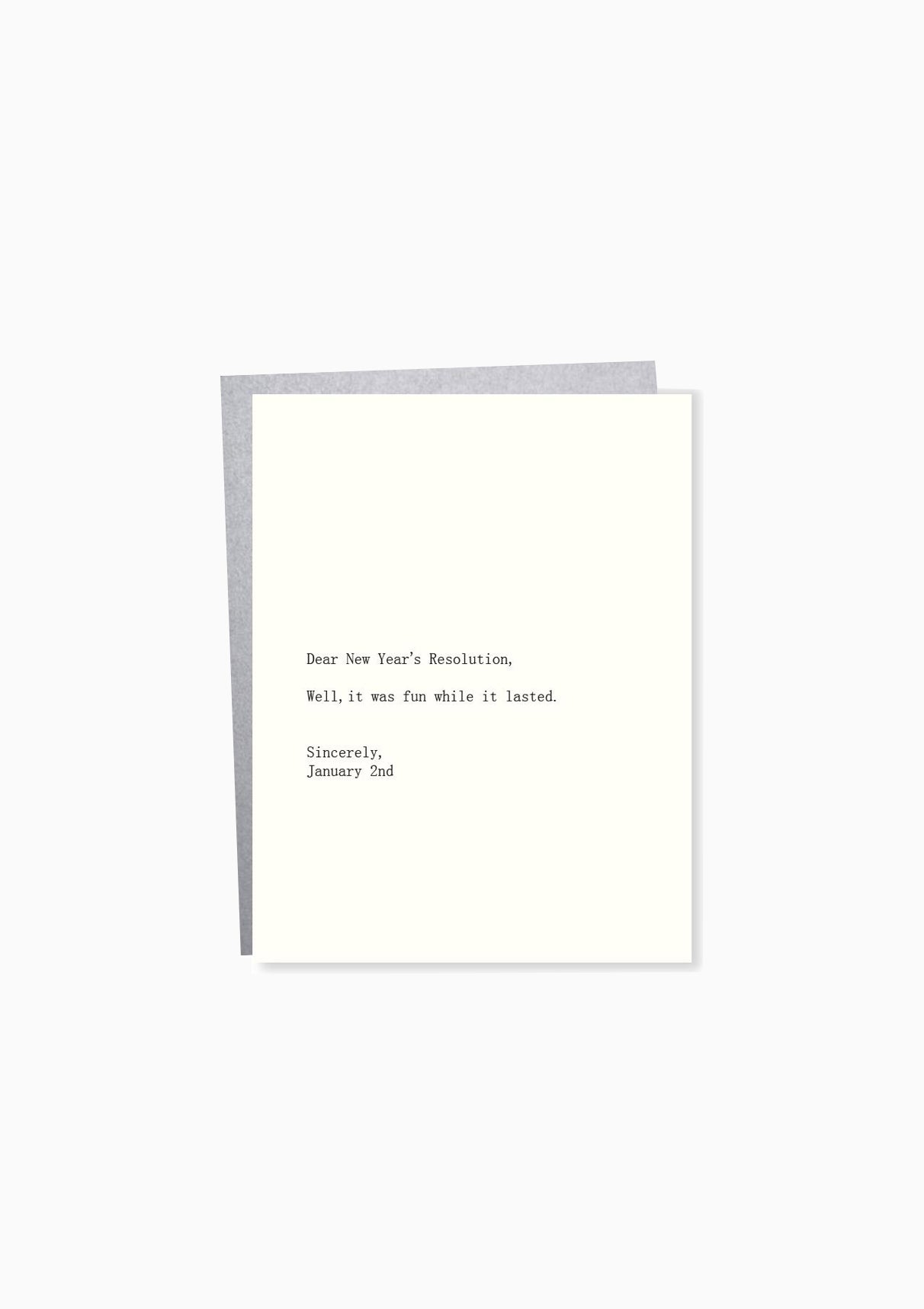 Dear Blank, New Years/Jan 2 Greeting Card