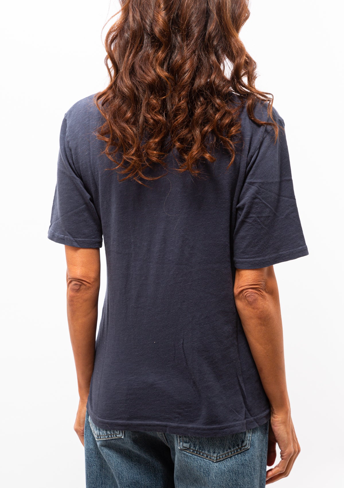 Cecilie V Neck T-Shirt | Navy