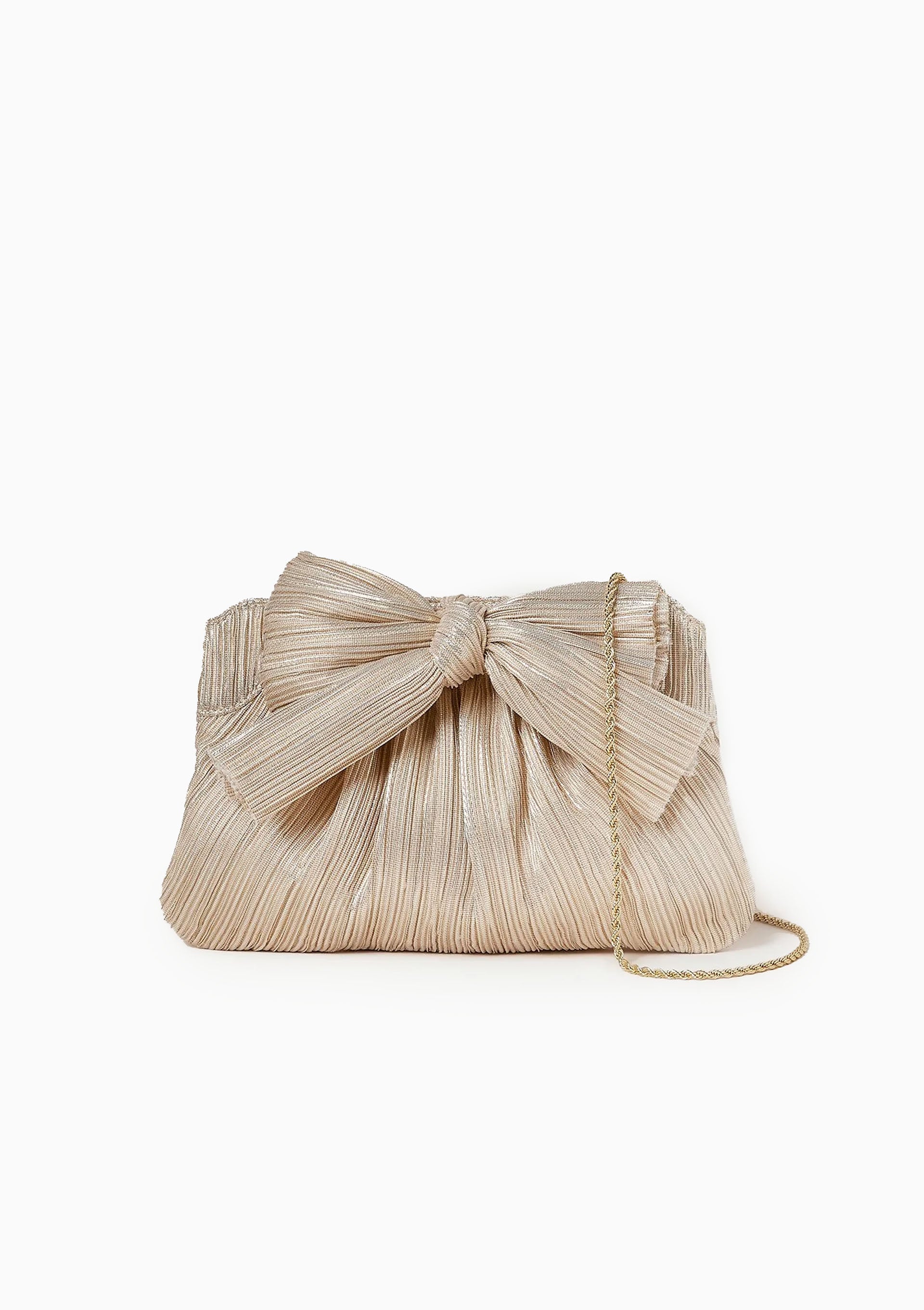 Rayne Bow Clutch | Platinum